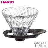 HARIO �n���I V60 �ϔM�K���X���߃h���b�p�[02 �u���b�N �P-�S�t�p VDGR-01-B