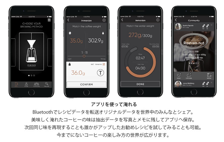 アプリイメージ・GINAスマートコーヒーメーカー