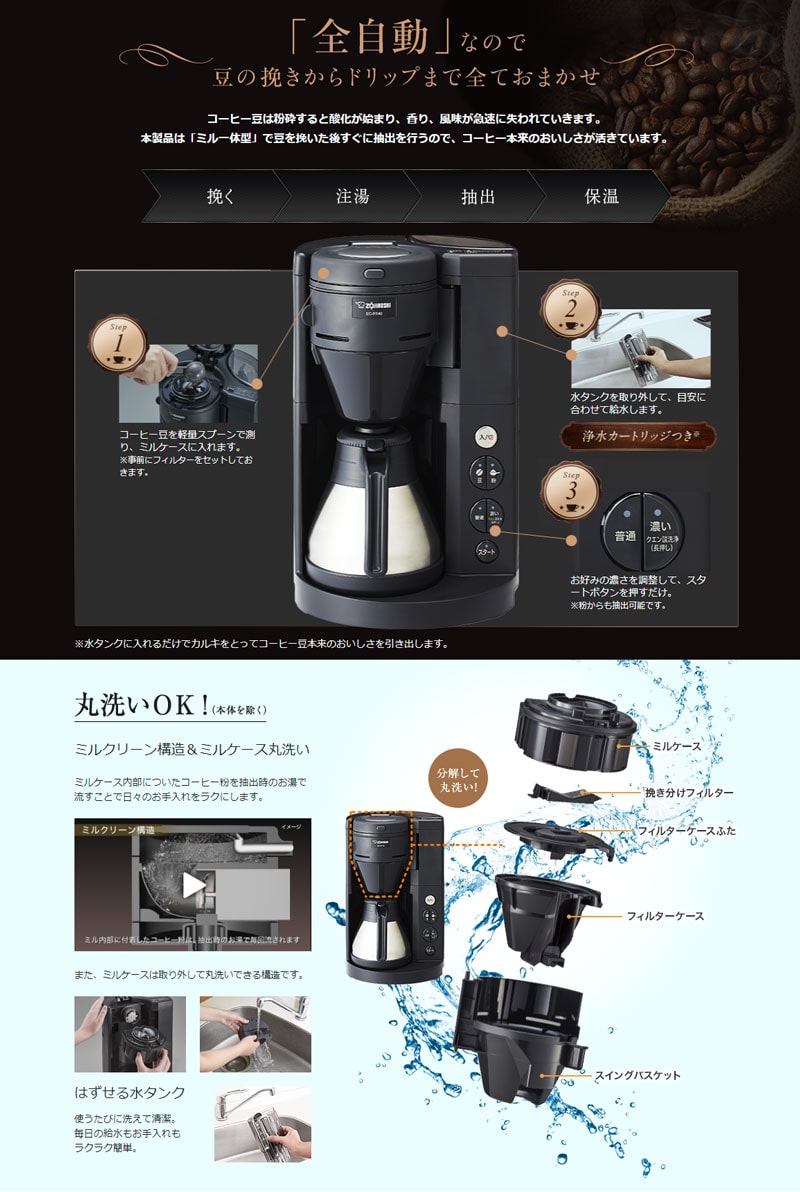 �ۈ� �~����̌^ �S�����R�[�q�[���[�J�[ ����� EC-RT40-BA